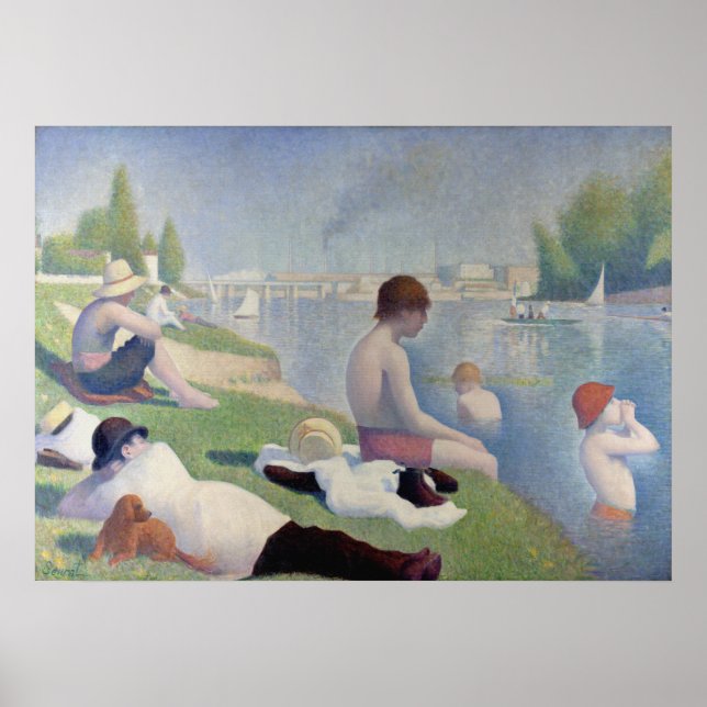 Bathers at Asnières - Georges Pierre Seurat Poster (Front)