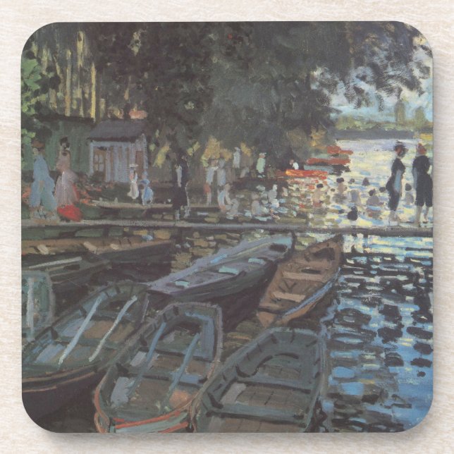 Bathers at La Grenouillère by Claude Monet Beverage Coaster (Front)