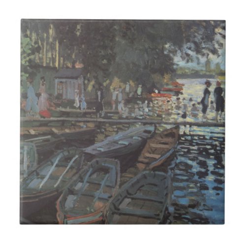 Bathers at La Grenouillre by Claude Monet Ceramic Tile