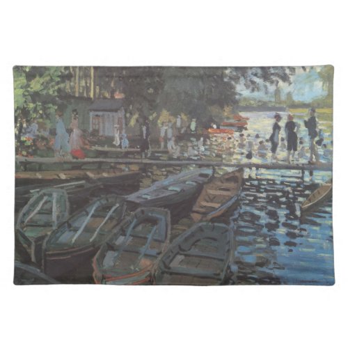 Bathers at La Grenouillre by Claude Monet Cloth Placemat