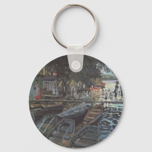 Bathers at La Grenouillre by Claude Monet Keychain