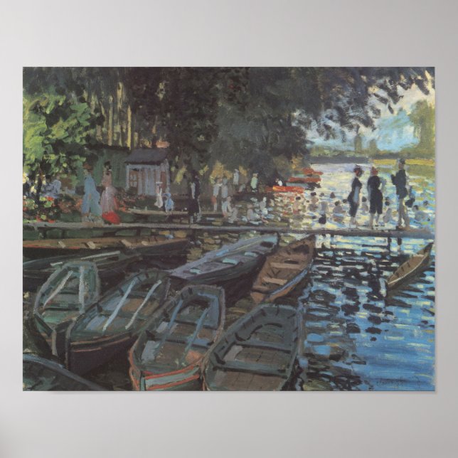 Bathers at La Grenouillère by Claude Monet Poster (Front)