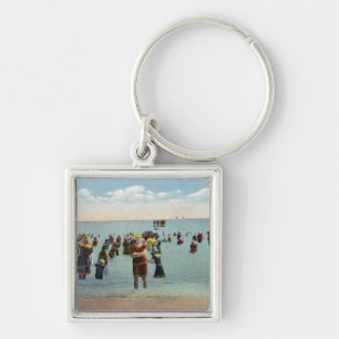Bathers at the Beach Keychain