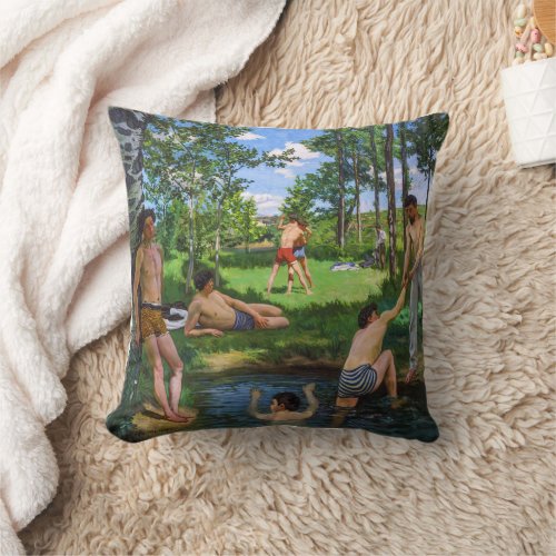 Bathers  Frdric Bazille  Throw Pillow