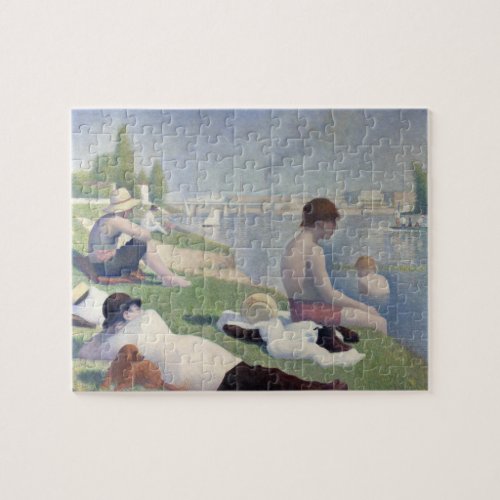 Bathers Georges Seurat Neo Impressionist Painting Jigsaw Puzzle