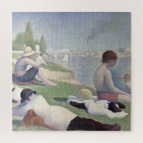 Bathers Georges Seurat Neo Impressionist Painting Jigsaw Puzzle