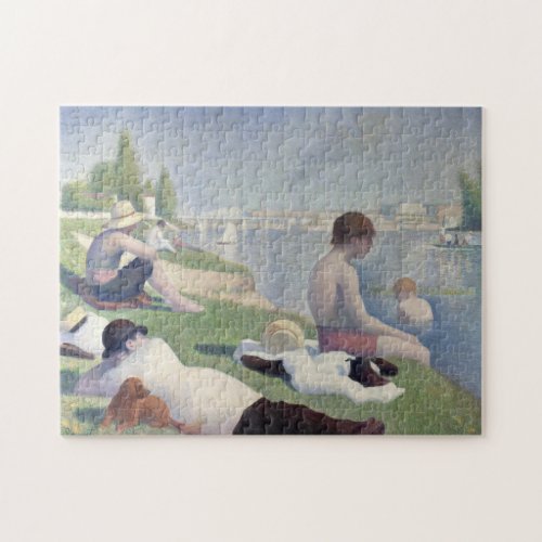 Bathers Georges Seurat Neo Impressionist Painting Jigsaw Puzzle