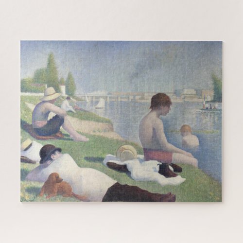 Bathers Georges Seurat Neo Impressionist Painting Jigsaw Puzzle