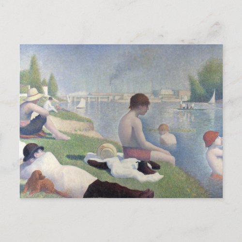 Bathers Georges Seurat Neo Impressionist Painting Postcard