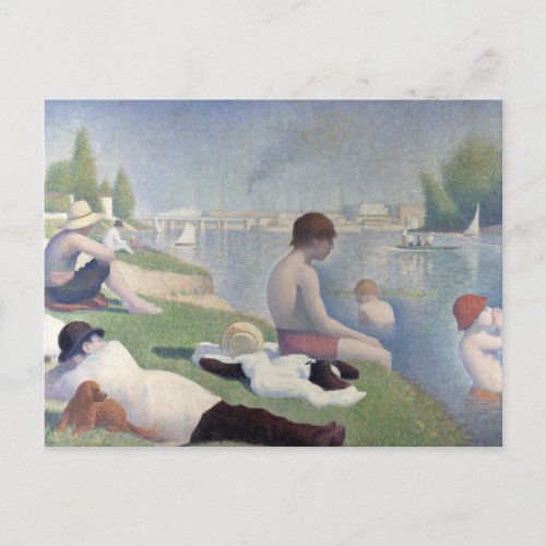 Bathers Georges Seurat Neo Impressionist Painting Postcard