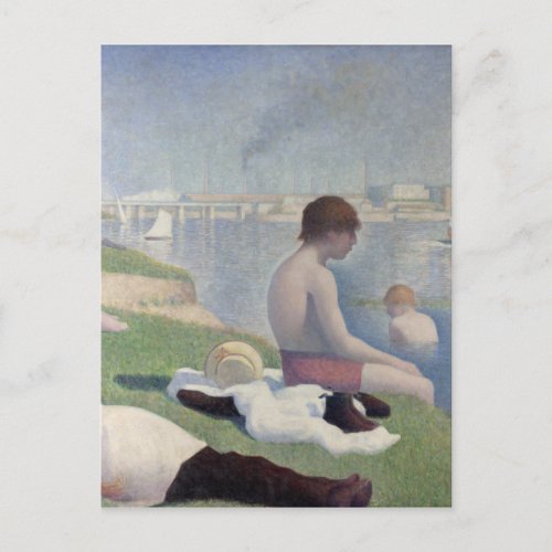 Bathers Georges Seurat Neo Impressionist Painting Postcard