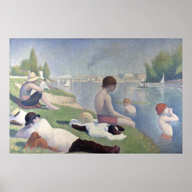 Bathers Georges Seurat Neo Impressionist Painting Poster (Front)