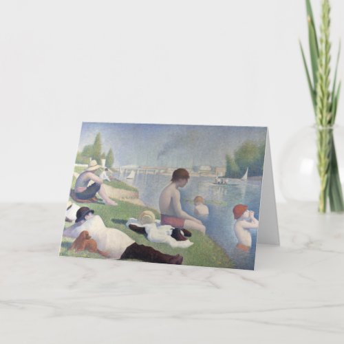 Bathers Georges Seurat Neo Impressionist Vintage Card