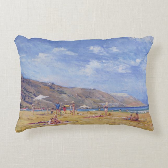 Bathers Gozo Decorative Pillow (Front)