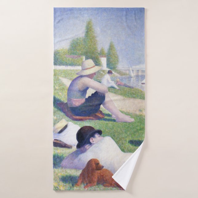 Bathers in Asnieres, Seurat Bath Towel (Bath Towel)