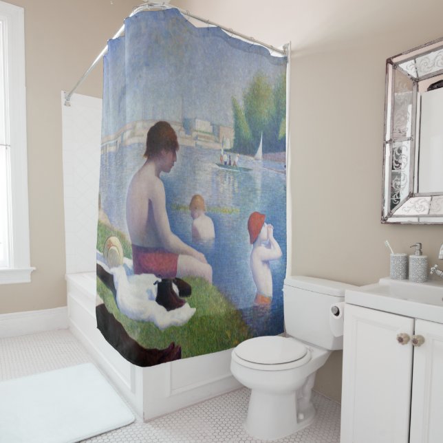 Bathers in Asnieres, Seurat Shower Curtain (In Situ)
