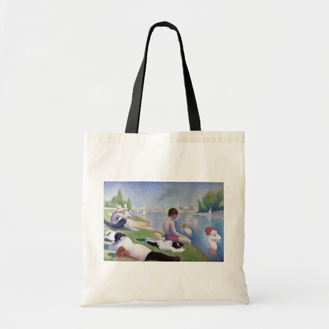 Bathers in Asnieres, Seurat Tote Bag (Front)