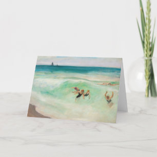 Bathers in the Wave   Henri Lebasque Card