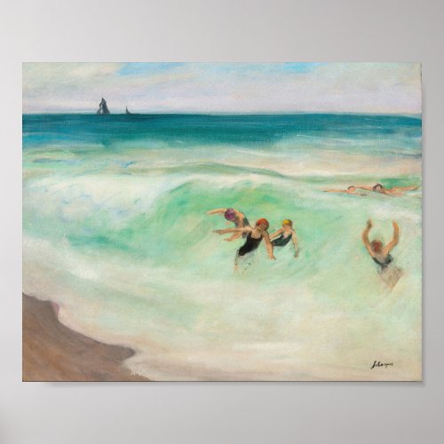 Bathers in the Wave  Henri Lebasque Poster