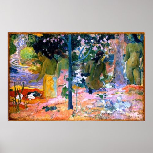 bathers paul gauguin painting art poster