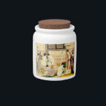 Bathhouse 1780 candy jar<br><div class="desc">Vintage Ukiyo-e image of women in a bathhouse. From an original 18th century (1780) woodcut, Onna Yu (Bathhouse Women), by Torii Kiyonaga. All Rights Reserved © 2014 padre art</div>