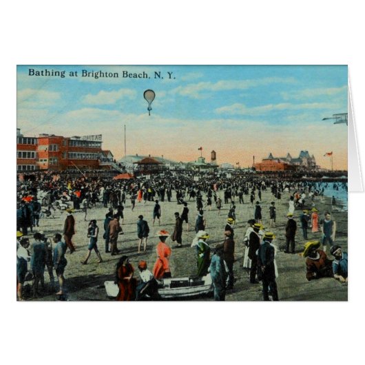 Bathing at Brighton Beach,Brooklyn Century Ago Cards (Front Horizontal)