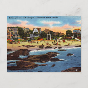 Bathing Beach Cottages, Kennebunk Beach, Maine Postcard