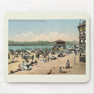 Bathing Beach, Santa Cruz CA Vintage Style Mouse Pad