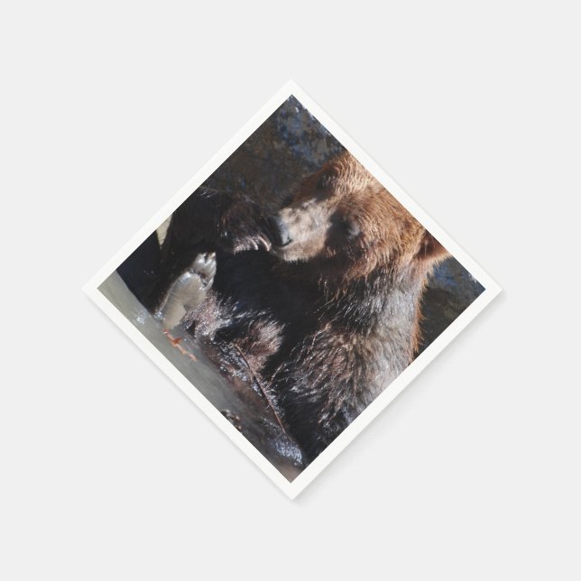 Bathing Bear Paper Napkins (Corner)