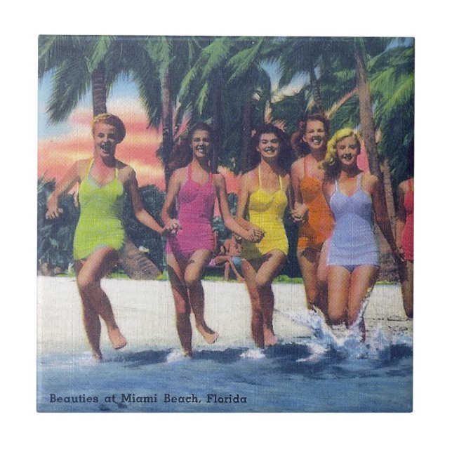 BATHING BEAUTIES CERAMIC TILE (Front)