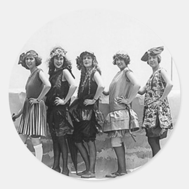 Bathing Beauties Classic Round Sticker (Front)