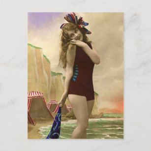 J159 Antique Linen Postcard Lower Rio Grand Valley  bathing beauties etc 