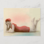 Bathing Beauty in Rose Red Postcard