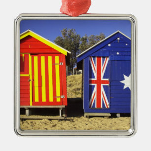 Bathing Boxes, Middle Brighton Beach, Port 2 Metal Ornament