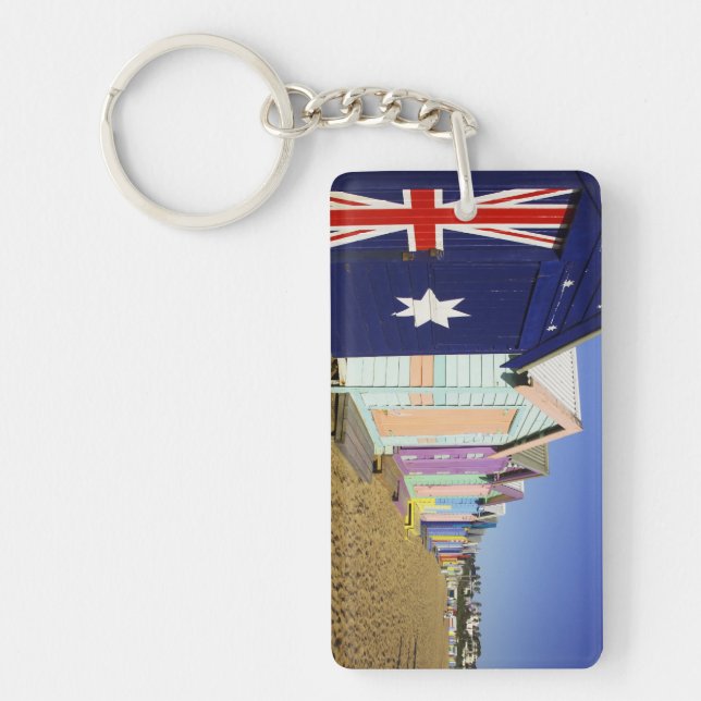 Bathing Boxes, Middle Brighton Beach, Port Keychain (Front)