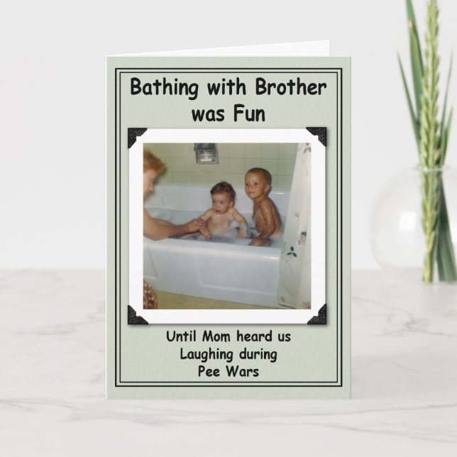 Bathing Brothers Birthday Card (Front)