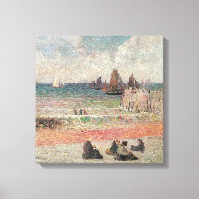 Bathing Dieppe by Paul Gauguin, Vintage Fine Art Canvas Print (Front)