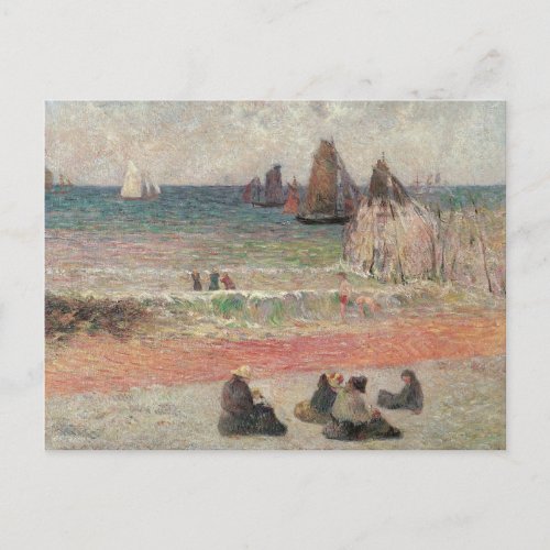 Bathing Dieppe by Paul Gauguin Vintage Fine Art Postcard