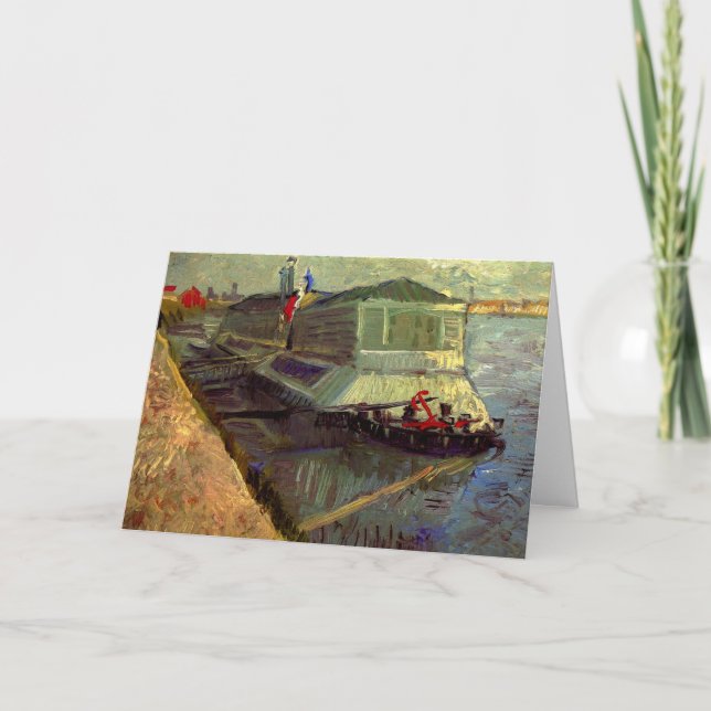 Bathing Float on Seine Asniere by Vincent van Gogh Card (Front)
