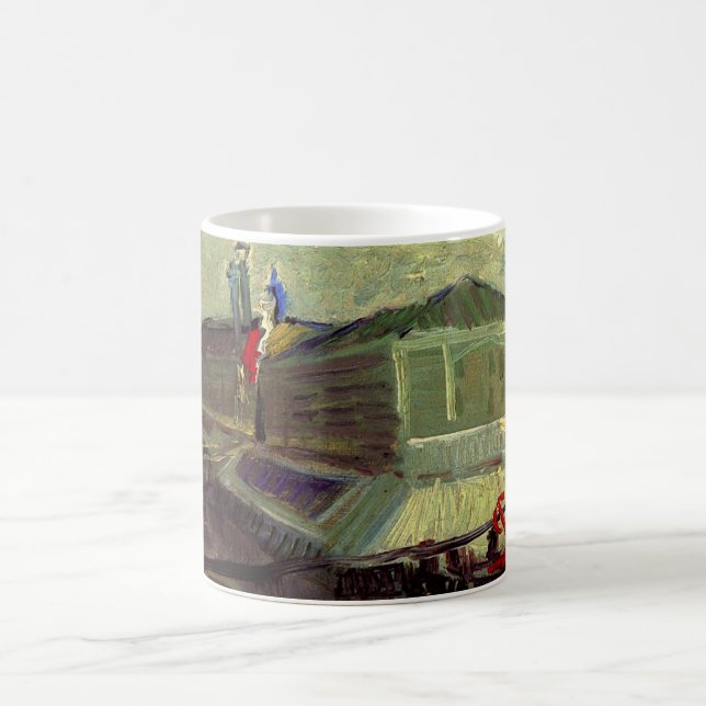 Bathing Float on Seine Asniere by Vincent van Gogh Coffee Mug (Center)