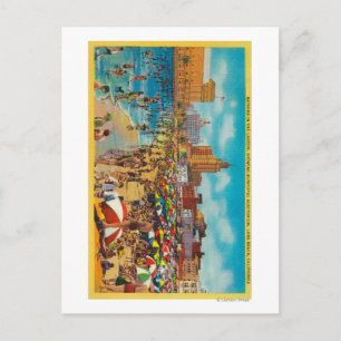 Bathing in the Lagoon, Long Beach Postcard