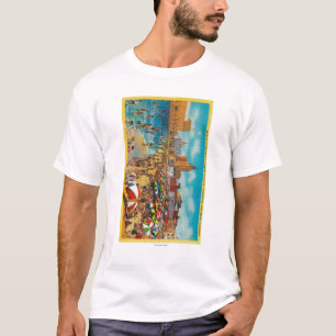 Bathing in the Lagoon, Long Beach T-Shirt