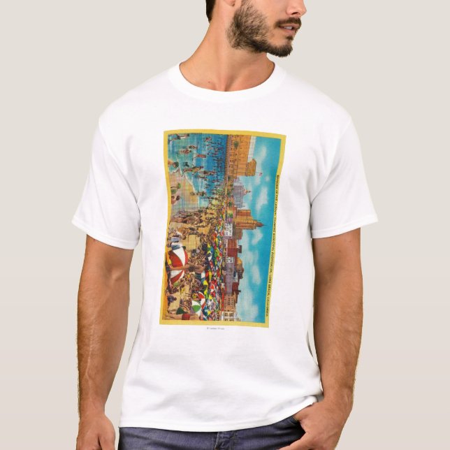 Bathing in the Lagoon, Long Beach T-Shirt (Front)