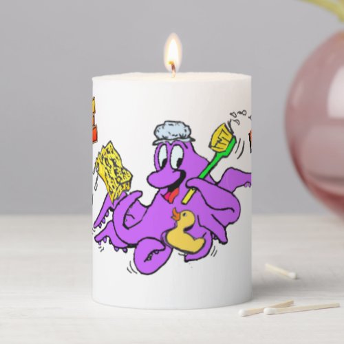 Bathing Octopus Pillar Candle