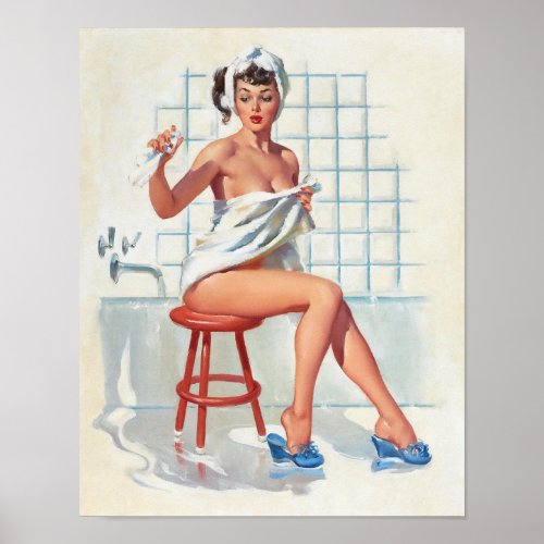 Bathing Pin_Up Girl Poster