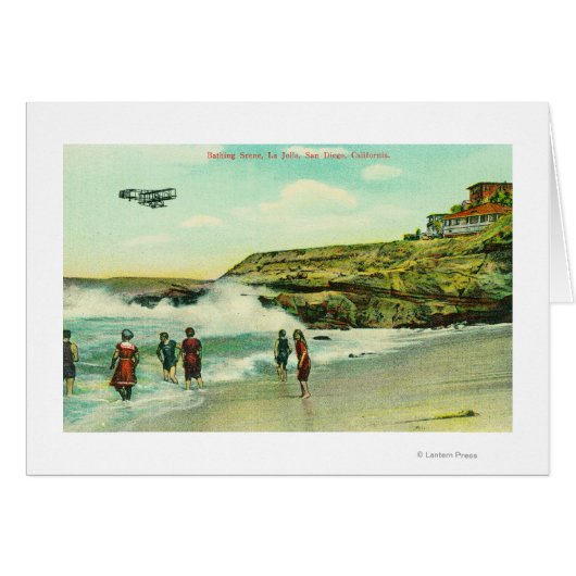 Bathing Scene at La Jolla BeachSan Diego, CA Cards (Front Horizontal)