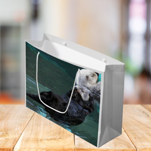 Bathing Sea Otters Photo Large Gift Bag