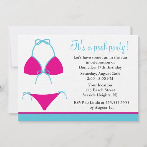 Bathing Suit Party Invitations