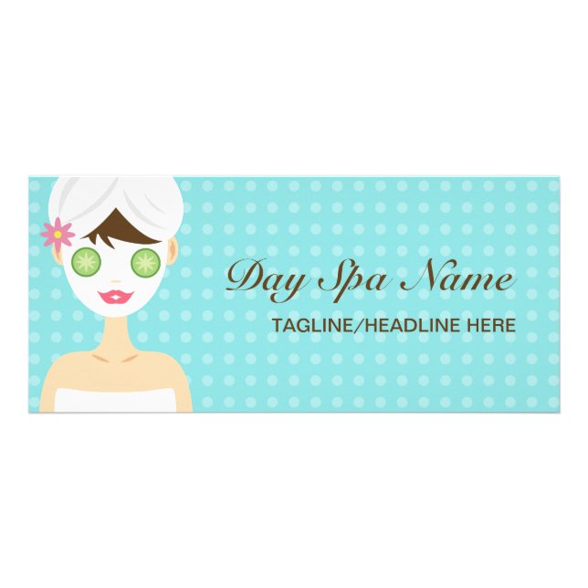 Bathing Woman With A Face Mask Day Spa Rack Card (Front)