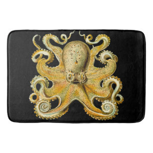 Bathmat black Gold Octopus